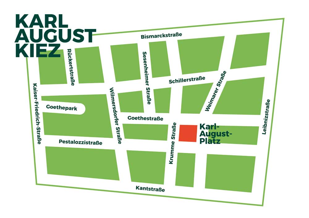 Karte des Karl-August-Kiez, Charlottenburg, Berlin.
